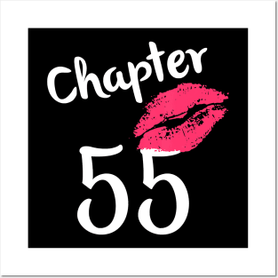 Chapter 55 years 55th Happy Birthday Lips Women Born In 1965 T-Shirt Posters and Art